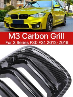 BMW F30 / F31 carbon dual slat grille