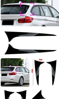 BMW F31 raam spoilers glans zwart 2 stuks