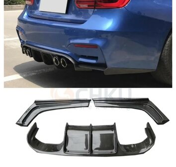 BMW F30 carbon v style diffuser voor M3 bumper