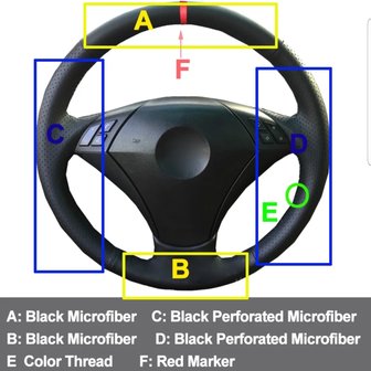 BMW E60 / E90 nappa ledere stuur hoes, zelf stikken