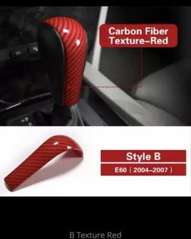 BMW E60/ X5 &amp;X6 pook cover trims carbon en rood carbon