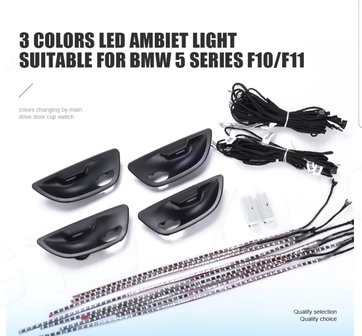 BMW F10 F11/ 3 kleur Led sfeerverlichting interieur 