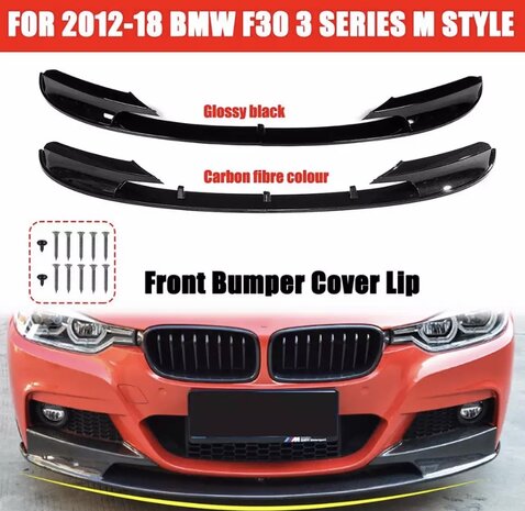 BMW F30 splitters carbon glans of mat zwart