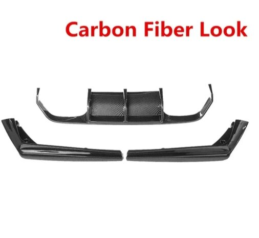 BMW M3 F80 M4 F82 diffuser. Glans zwart of carbon look