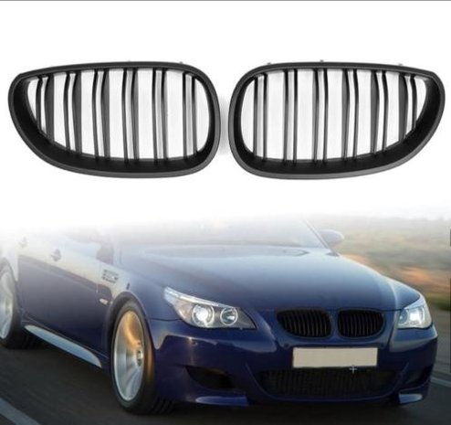 BMW E60 dual slat glans zwarte grille