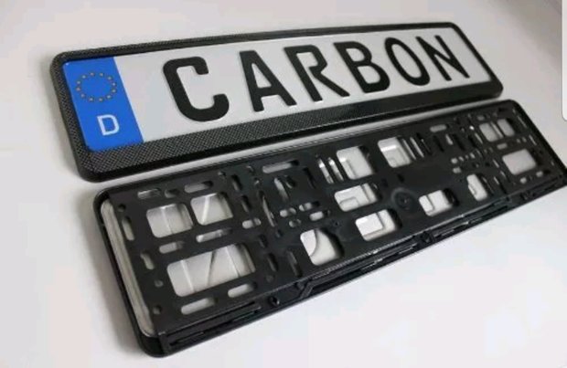 Carbon kenteken plaat houders 2 stuks