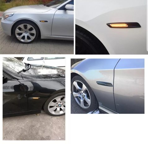 BMW E60 E90 zijknipperlichten F10 look 3 kleuren